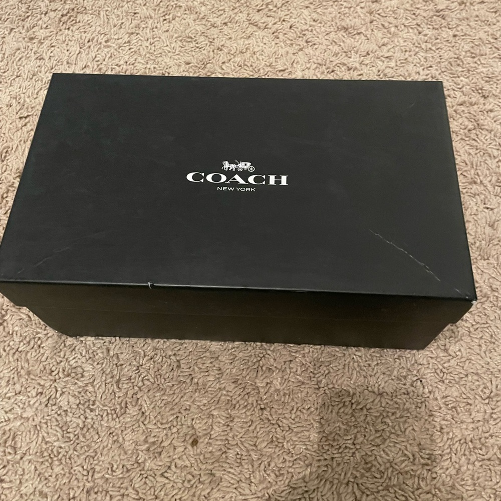 COACH worn 1x coach seneca glazed leather black boots size 8m EUC